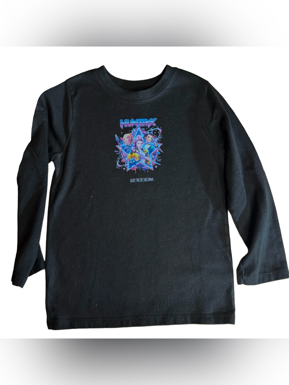 Huntrix Kids Black Graphic Long-Sleeve Shirt - upcycled Toddler Size 4